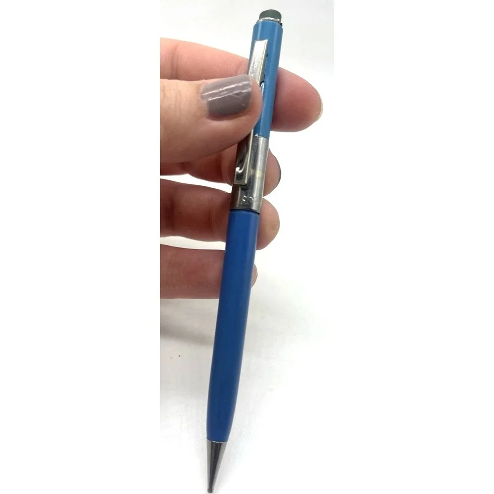 Scripto Mechanical Pencil Twist Bright Blue & Silver Vintage Retro Eraser End